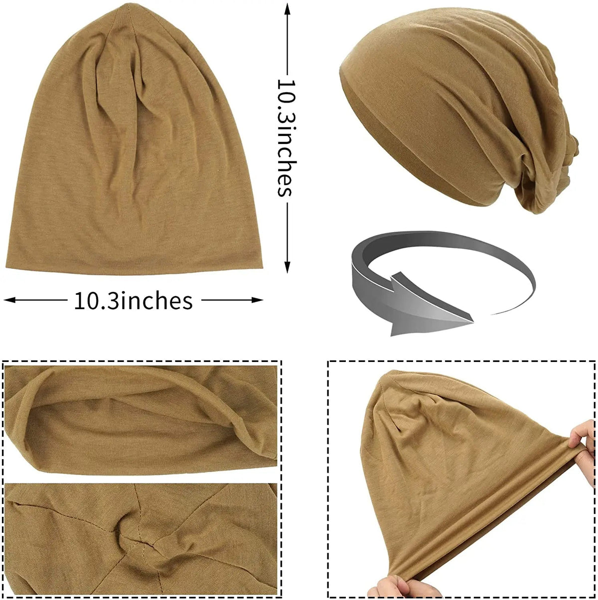 Slouchy Knit Beanie – Soft Stretch Winter Hat for Men & Women – Breathable All-Season Headwear – Machine-Washable Casual Cap | Thomler