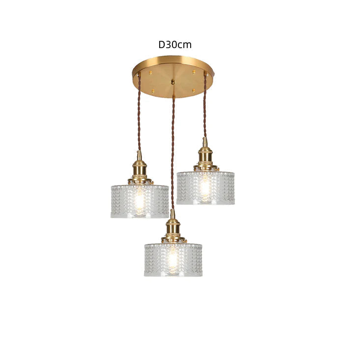 Glass Cylinder Hanging Light Fixture with Height-Adjustable Cord for Dining Room & Kitchen | Thomler