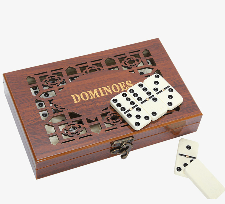 Classic Dominoes Set with Wooden Storage Case – 28 Tiles for Family Game Night | Thomler