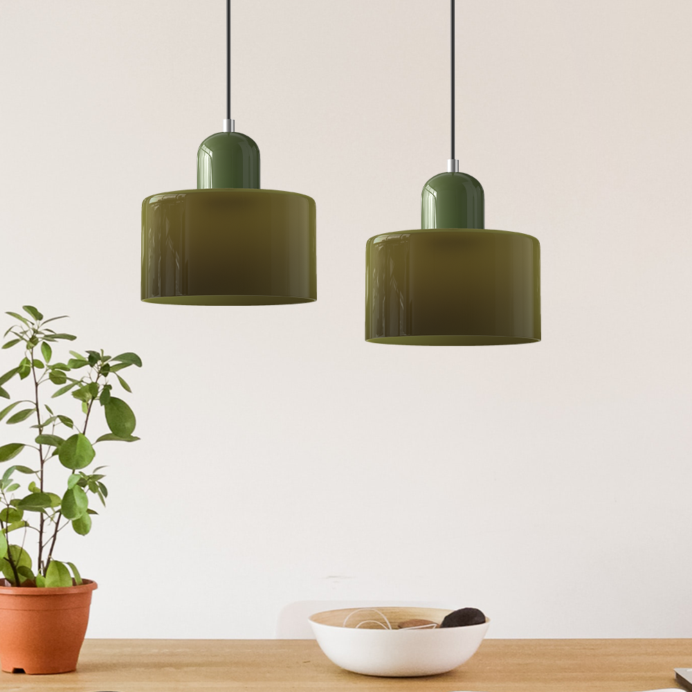 Linear LED Pendant Light White Glass Modern Hanging Fixture for Dining Room Kitchen Island Contemporary Halo Design Adjustable Cable | Thomler