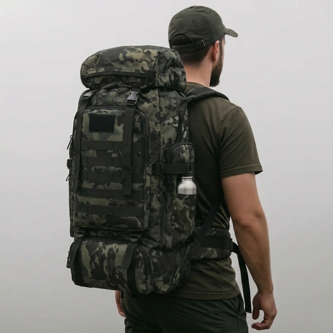 80L Expedition Hiking Backpack – Tactical Multi-Day Trekking Pack with MOLLE Webbing & Padded Straps for Camping & Travel | Thomler