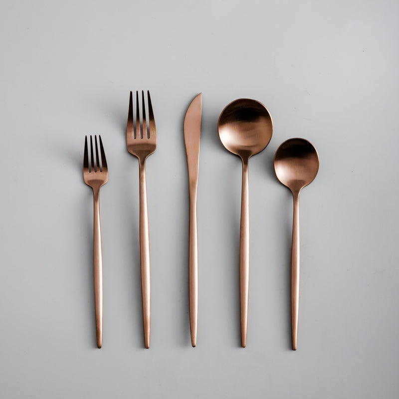 Stainless Steel Flatware Set – Matte Finish 5-Piece Place Settings for Everyday & Formal Dining | Thomler
