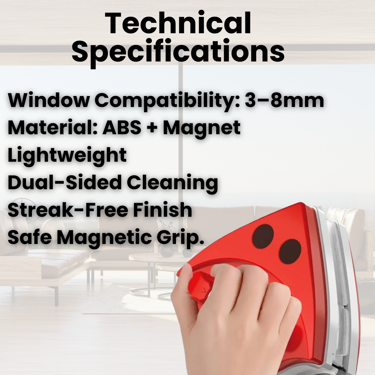 Magnetic Window Cleaner Tool for Double-Sided Cleaning | Thomler