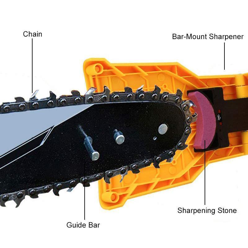 Portable Chainsaw Sharpener Tool | Easy-Mount Bar Sharpening System for All Chain Types | Compact Workshop & Field Use Accessory | Thomler