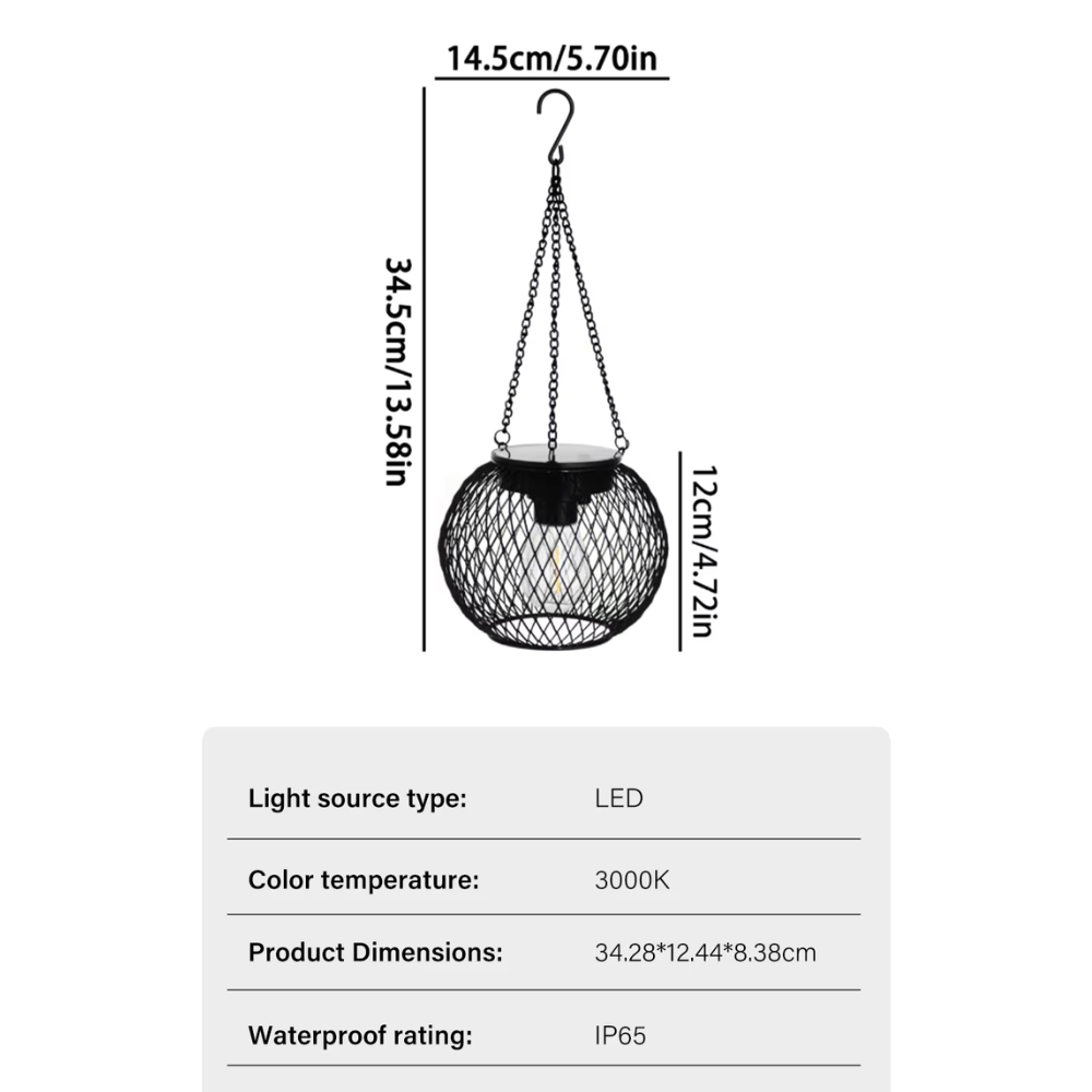 Rechargeable Hanging Garden Lamp with Twilight Auto-On – Battery-Free LED Glow for Patio & Yard | Thomler