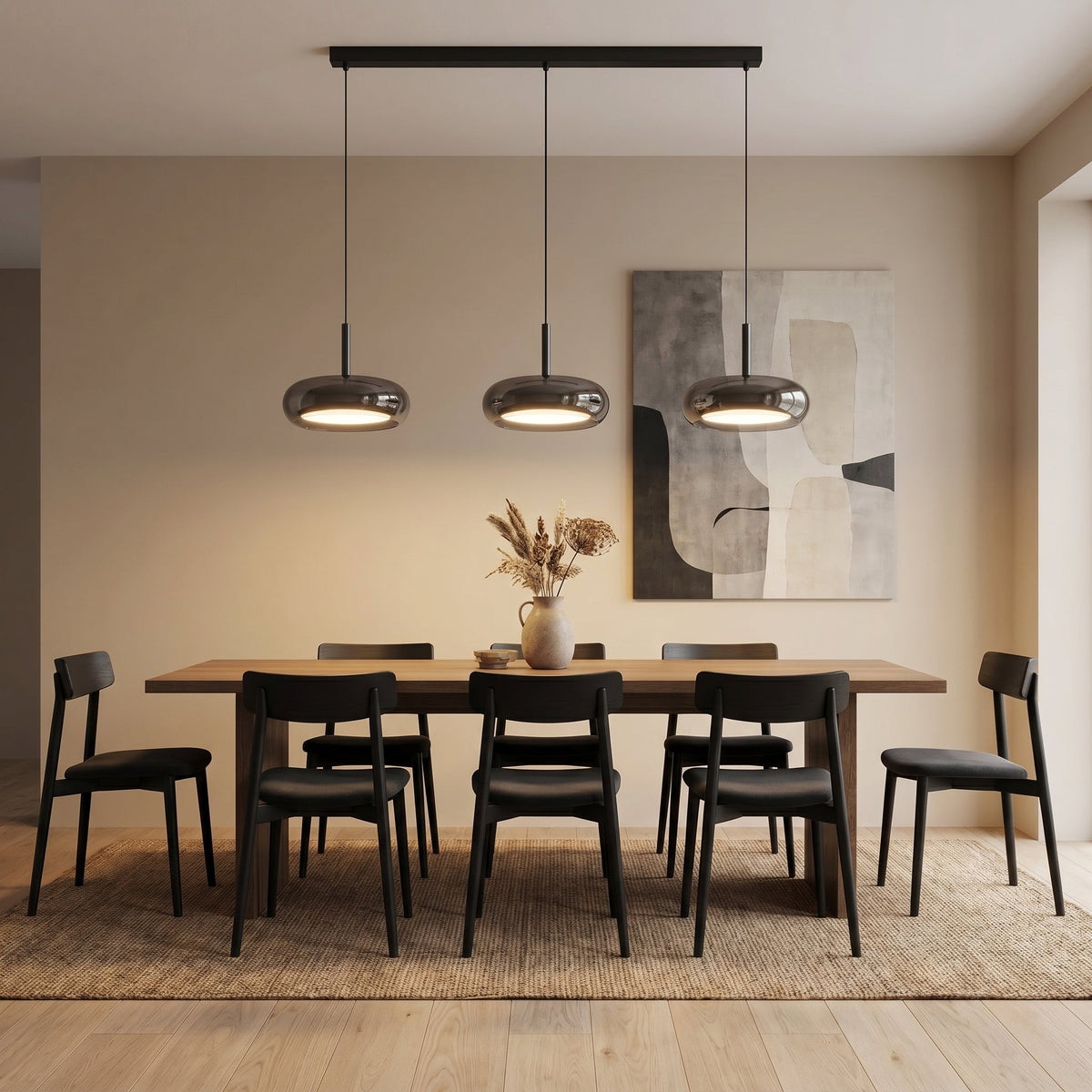 Triple-Light Kitchen Pendant Lamp – Adjustable Modern Fixture with Glass Shades for Island, Dining & Breakfast Nook | Thomler