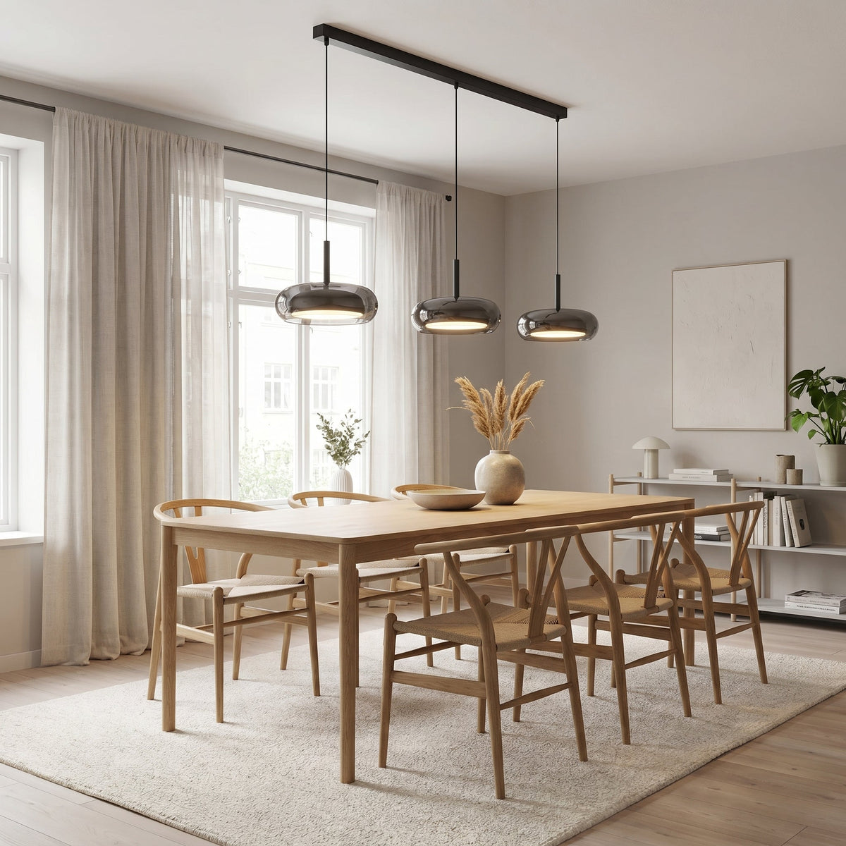 Triple-Light Kitchen Pendant Lamp – Adjustable Modern Fixture with Glass Shades for Island, Dining & Breakfast Nook | Thomler