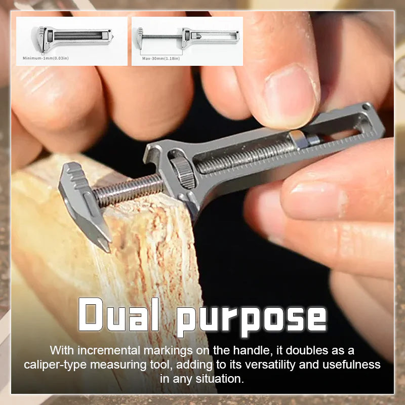 Compact Adjustable Wrench with Bottle Opener & Measurement Tool for Everyday Repairs, Home DIY, Camping & Outdoor Use – Zinc Aluminum | Thomler