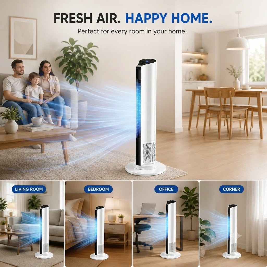 Compact Mobile AC Unit for Home & Office – Windowless Evaporative Cooler with Wheels & Timer | Thomler