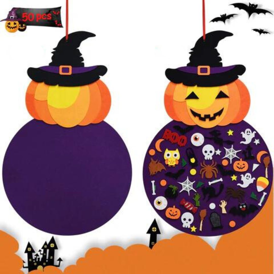 Reusable Felt Activity Board – 50+ Halloween Characters for Kids Ages 3+ | Thomler