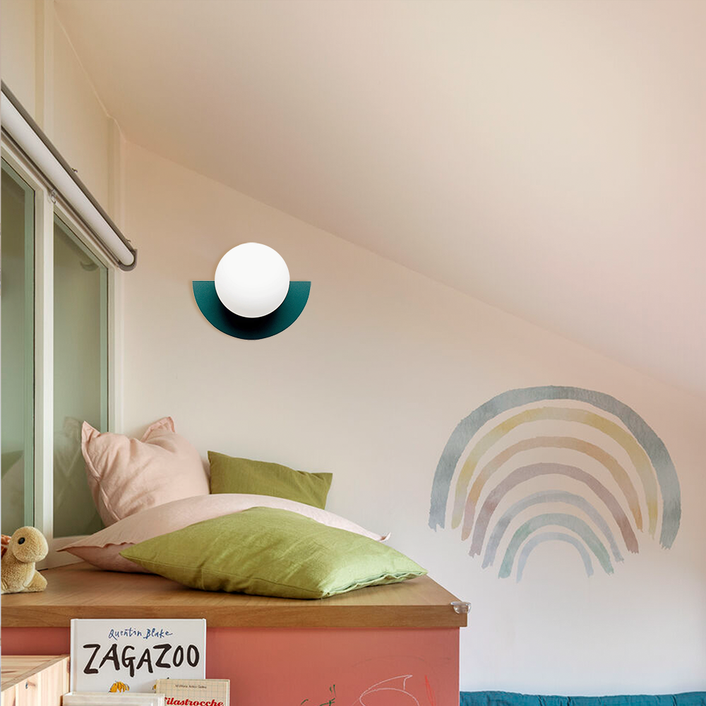 Wall Lamp Metal Glass 10 in Colorful LED Bedroom Living Room Decorative Lighting | Thomler