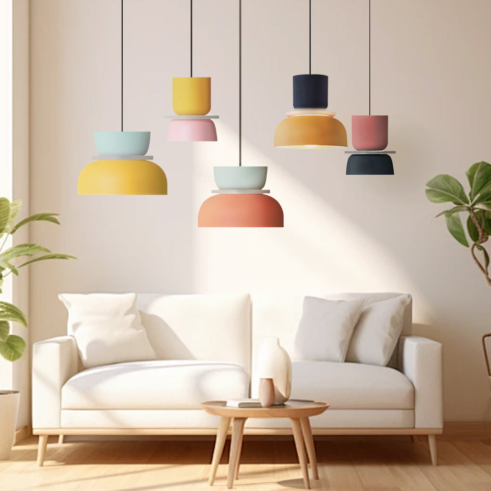 Pendant Light Aluminium Acrylic 29.0 cm Macaron Dining Room Scandinavian Hanging Ceiling Lamp | Thomler