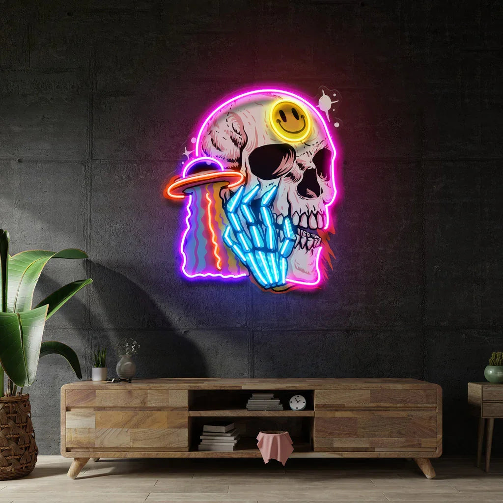 Skull-Shaped LED Neon Light – Edgy Illuminated Decor for Bedroom, Game Room & Bar | Thomler