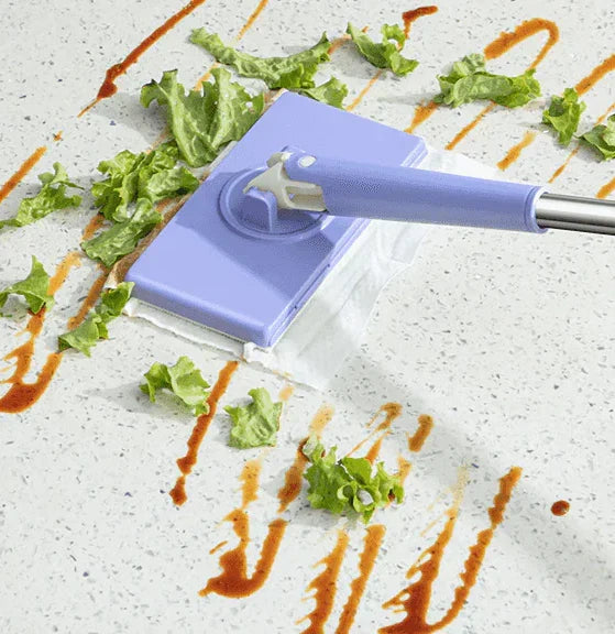 Hands-Free Wringing Floor Mop with Quick-Dry Head & Automatic Clamp – Wet & Dry Use for Tile Hardwood Laminate | Thomler