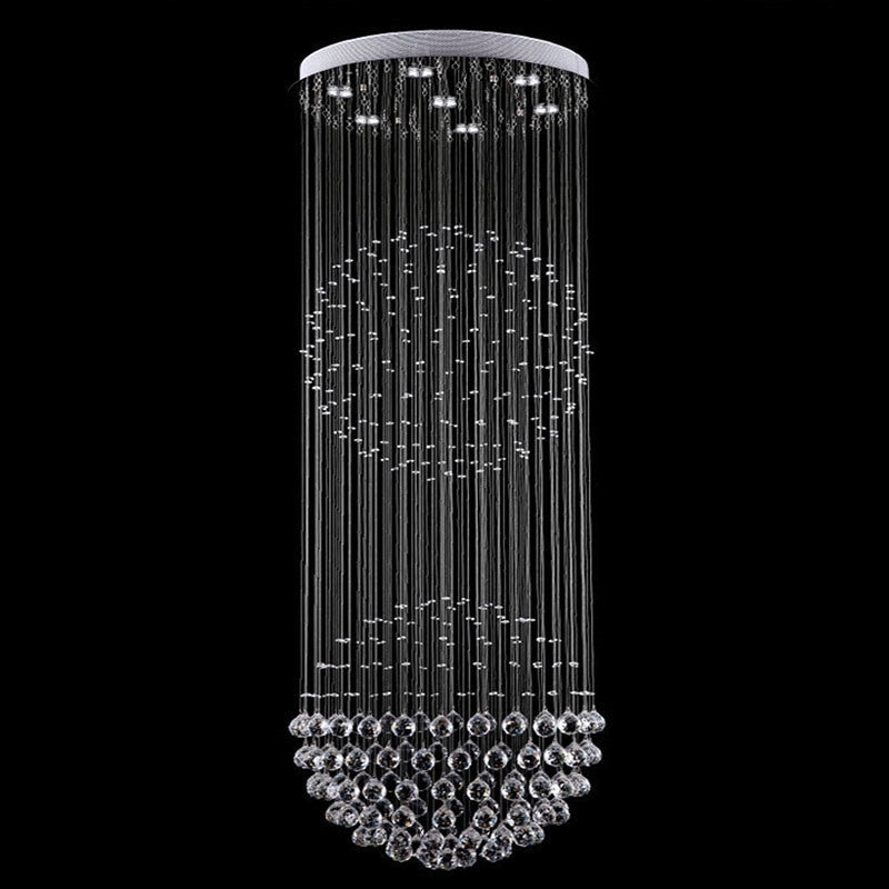 K9 Crystal Sphere Ceiling Chandelier with Cascading Prisms for Living Room Dining Room Foyer Stairwell Modern Contemporary Lighting GU10 | Thomler