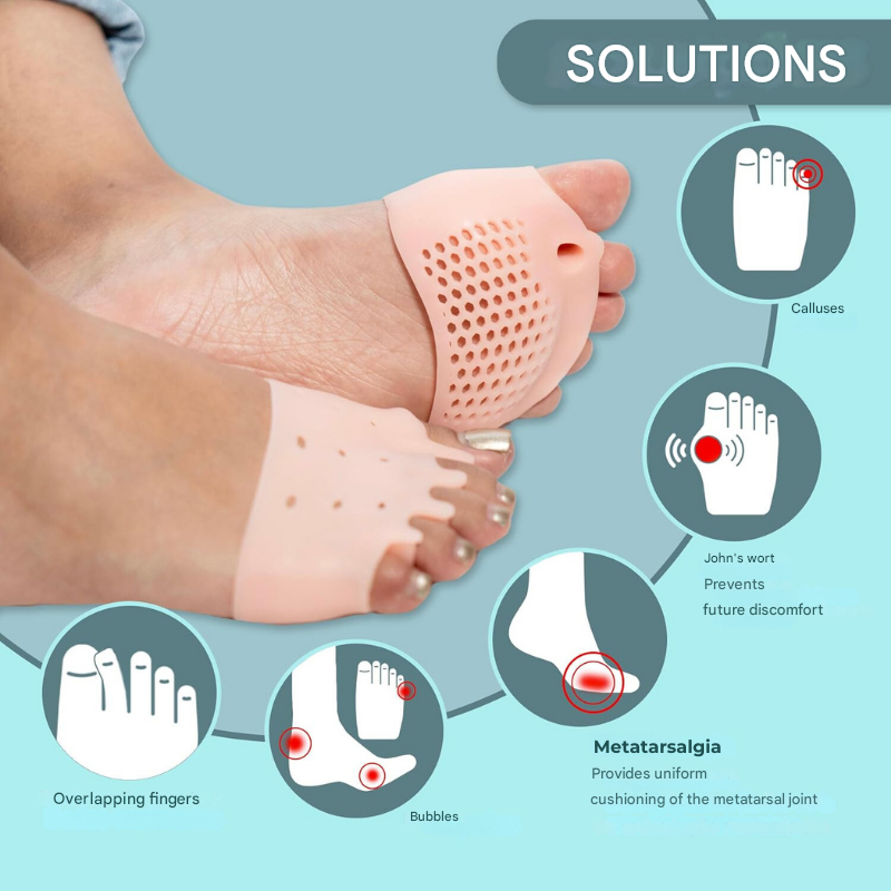Gel Toe Spacers with Cushion Pads for Bunions & Overlapping Toes – Silicone Foot Support for Pain Relief & Realignment in Shoes or | Thomler