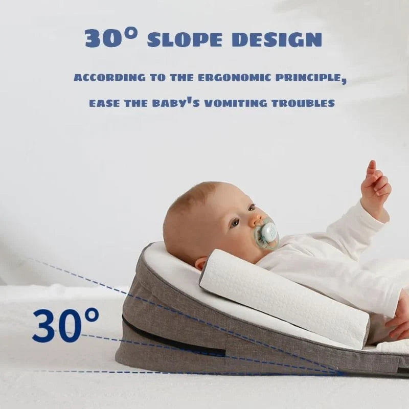 Infant Sleep Positioner Wedge with Memory Foam for Reflux Relief & Safe Side Sleeping | Thomler