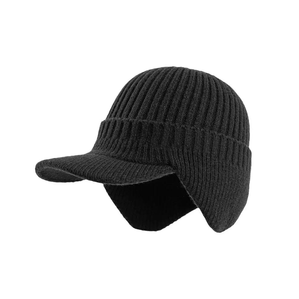 Insulated Beanie with Ear Flaps and Brim for Men – Fleece-Lined Outdoor Cap for Cold Weather | Thomler