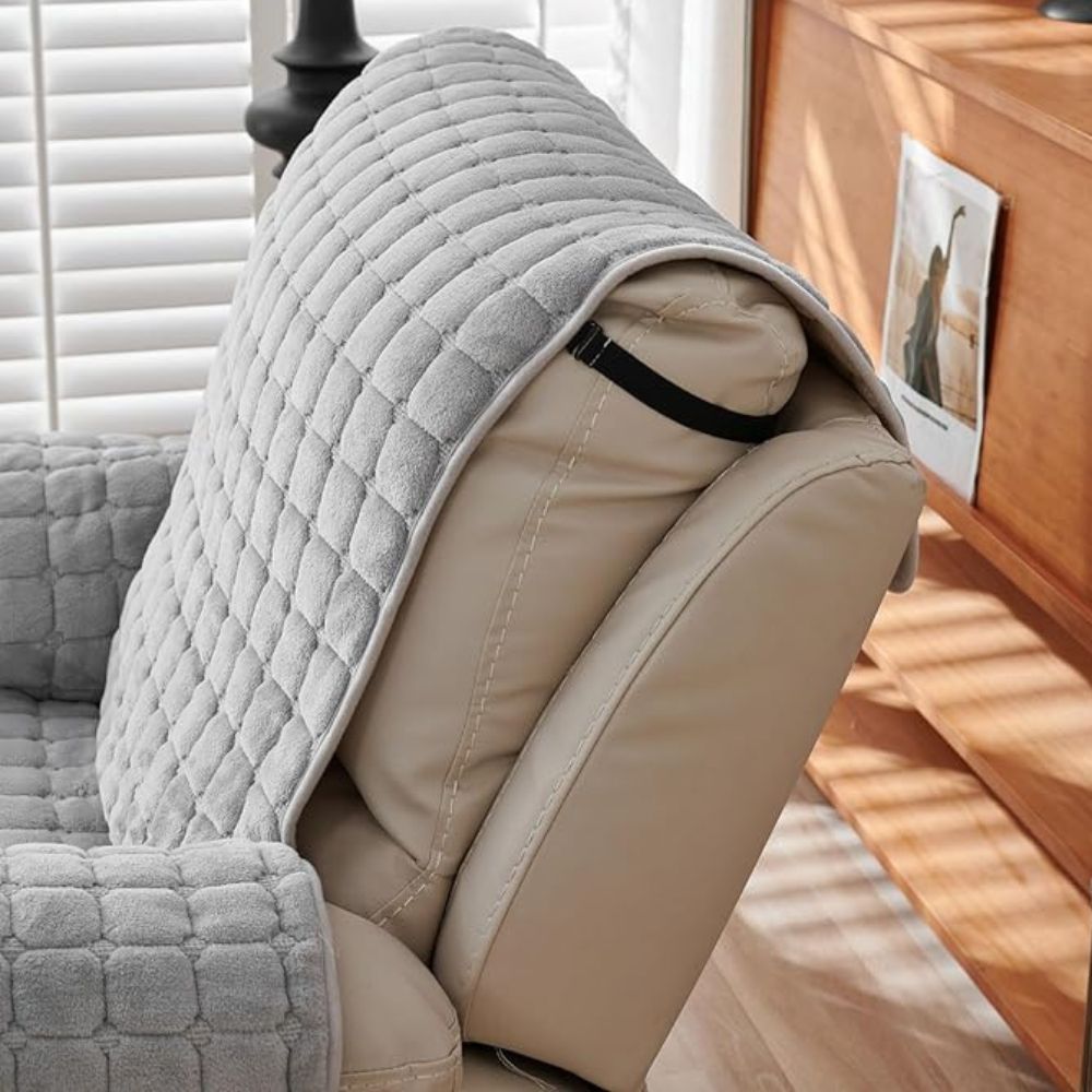 Quilted Recliner Slipcover with Storage Pocket – Microfiber Furniture Protector for Living Room, Family Room & Den – Anti-Slip Chair Cover | Thomler