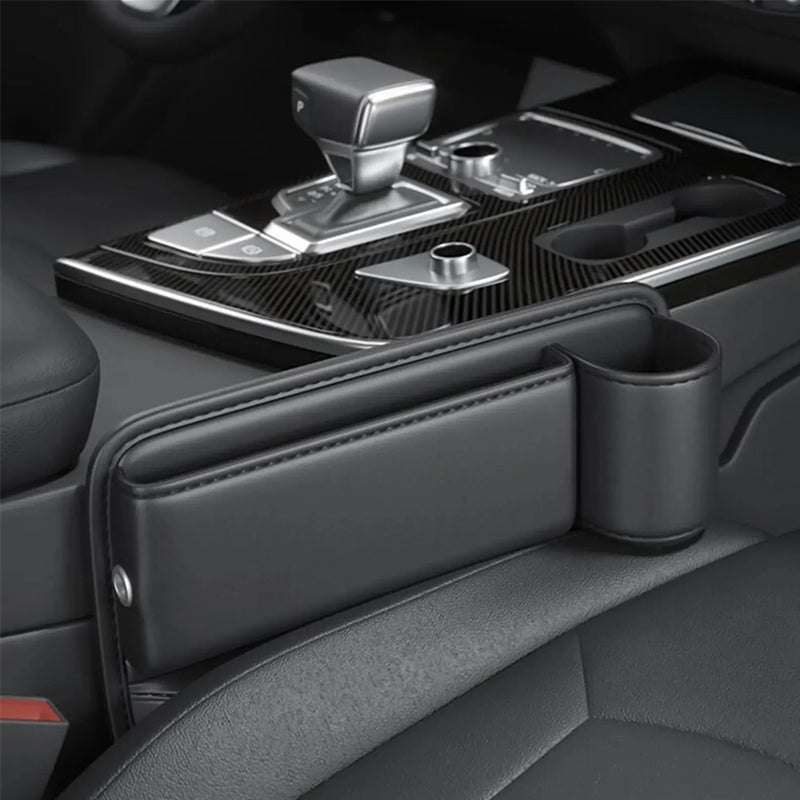 Car Seat Gap Organizer Faux Leather Storage Caddy with Charging Port for Center Console Driver Passenger Side Vehicle Accessories | Thomler