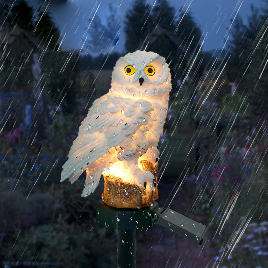 Solar Owl Stake Light for Walkways, Yard & Garden with Automatic Dusk Sensor – Cordless LED Ground Lamp for Outdoor Pathway Lighting | Thomler