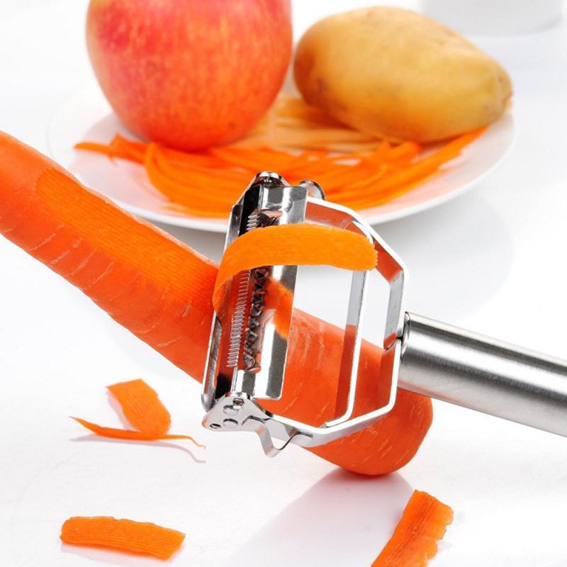 Dual-Blade Vegetable Peeler with Julienne Slicer | Stainless Steel Kitchen Tool for Potatoes Carrots Zucchini Cucumbers Apples | Dishwasher | Thomler