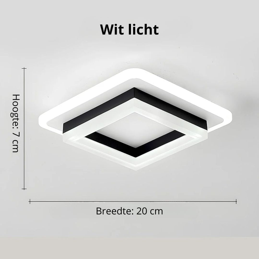 Ceiling Light LED 1920 Lumen Black White Bedroom Hallway Modern Geometric Flush Mount Living Room Lighting | Thomler