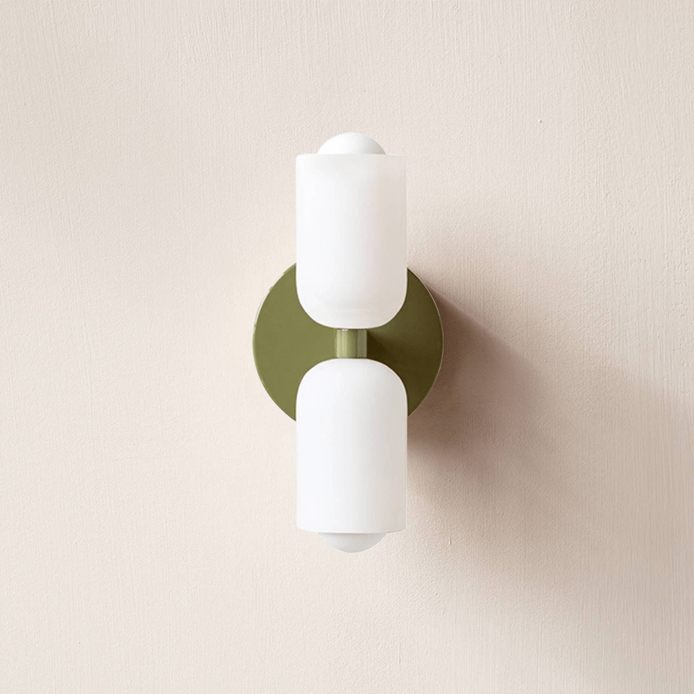 Dual-Beam Acrylic Wall Sconce with Warm Glow and Cream Diffuser for Living Room Hallway Bedroom Entryway | Thomler