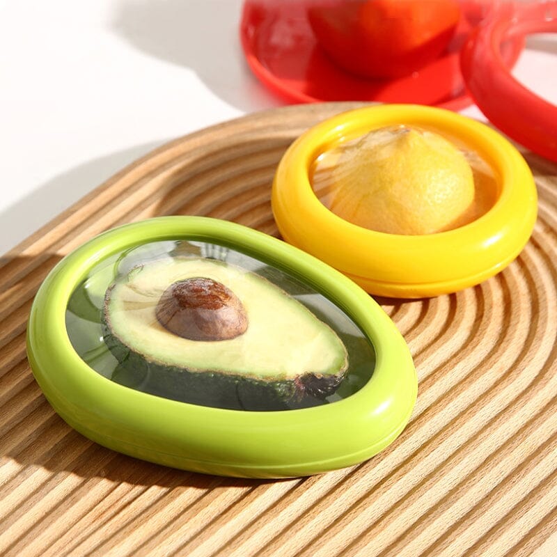 Stretch-Seal Half-Fruit Storage Containers with Snap-On Lids, Set of 4 Nesting Bins for Avocado Lemon Onion Tomato, BPA-Free Fresh Keeper | Thomler