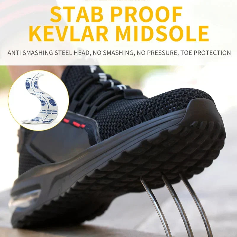 Steel Toe Work Shoes for Men & Women – Breathable Mesh Safety Sneakers with Slip-Resistant Sole & Puncture-Proof Protection for | Thomler