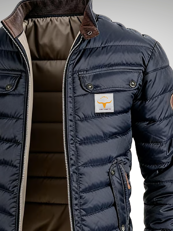 Insulated Quilted Work Jacket with Corduroy Collar for Men – Cold Weather Outdoor Coat | Thomler