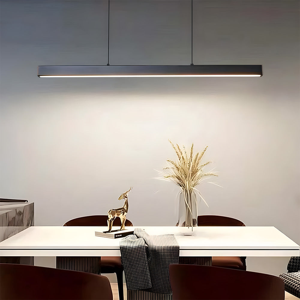 Pendant Light Metal LED 120.0 cm Black Kitchen Island Dining Table Linear Hanging Ceiling Lamp Adjustable Scandinavian Minimalist | Thomler