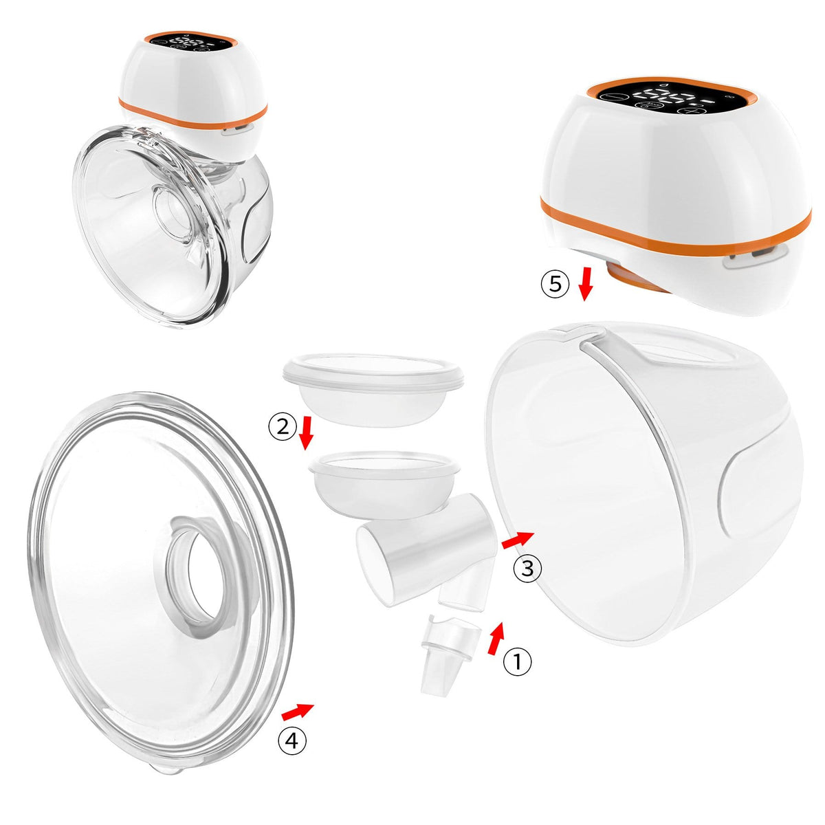 Portable Wireless Breast Pump – Wearable Hands-Free Nursing with Memory Function & Auto Shutoff for Moms at Home or Work | Thomler