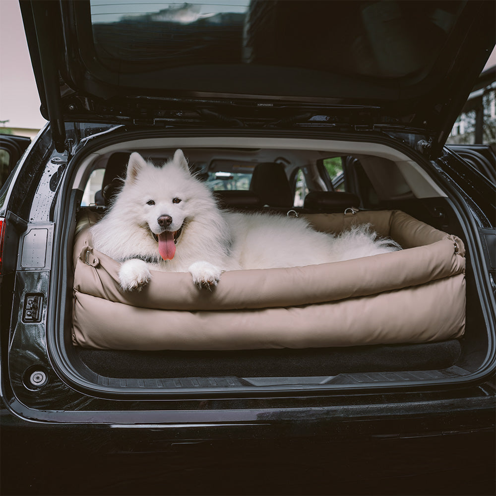 Portable Pet Travel Carrier Bed with Safety Leash for Small to Medium Dogs – Waterproof Faux Leather Car Booster Seat & Indoor Lounge | Thomler