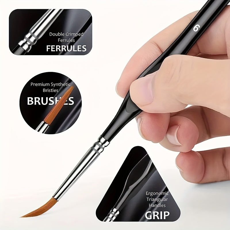 Fine Detail Brush for Painting – Precision Art Brush for Acrylic Oil Watercolor Canvas Work Model Building Miniatures | Thomler