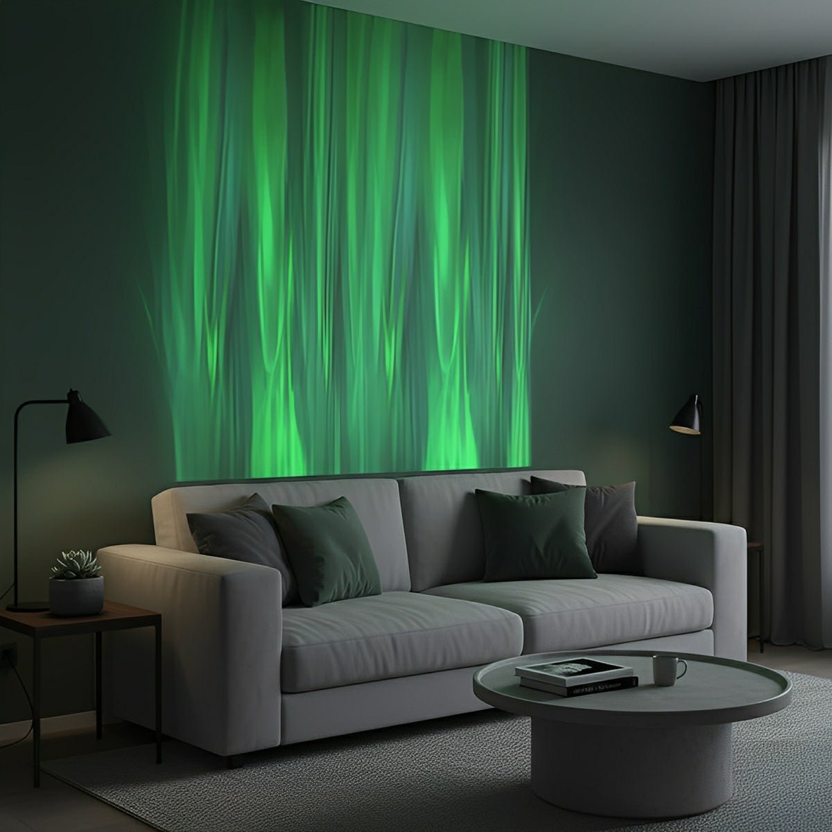 Wall Lamp Aluminium 100.0 cm Black Dynamic LED Ambient Living Room Flame Effect RGBW Lighting | Thomler