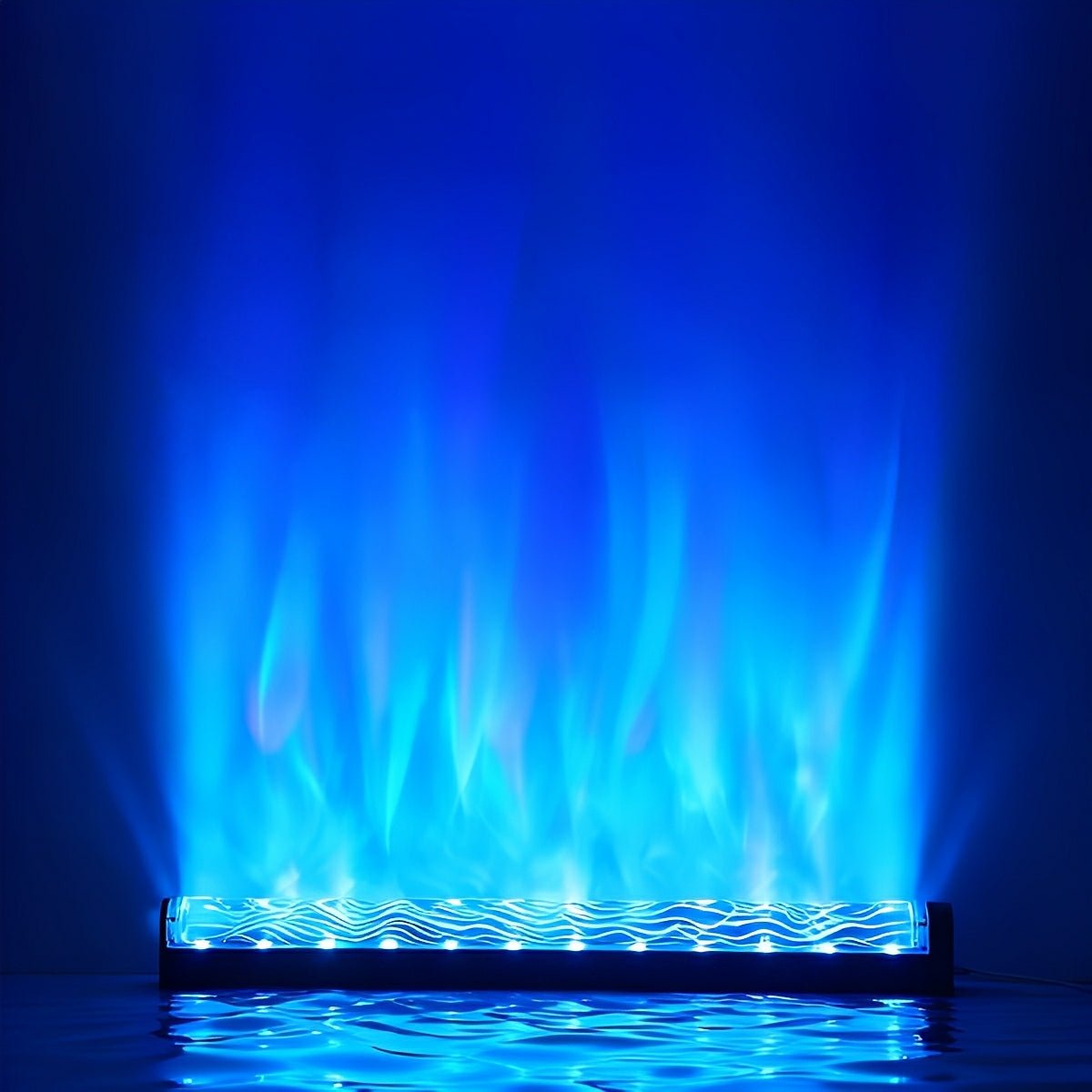 Wall Lamp Aluminium 100.0 cm Black Dynamic LED Ambient Living Room Flame Effect RGBW Lighting | Thomler