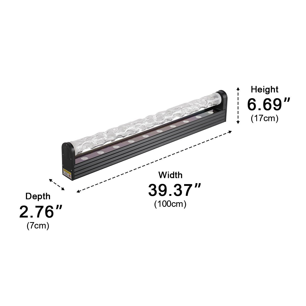Wall Lamp Aluminium 100.0 cm Black Dynamic LED Ambient Living Room Flame Effect RGBW Lighting | Thomler
