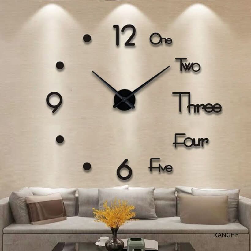 Oversized Statement Wall Clock – Floating 3D Acrylic Design for Living Room, Office & Modern Interiors | Thomler
