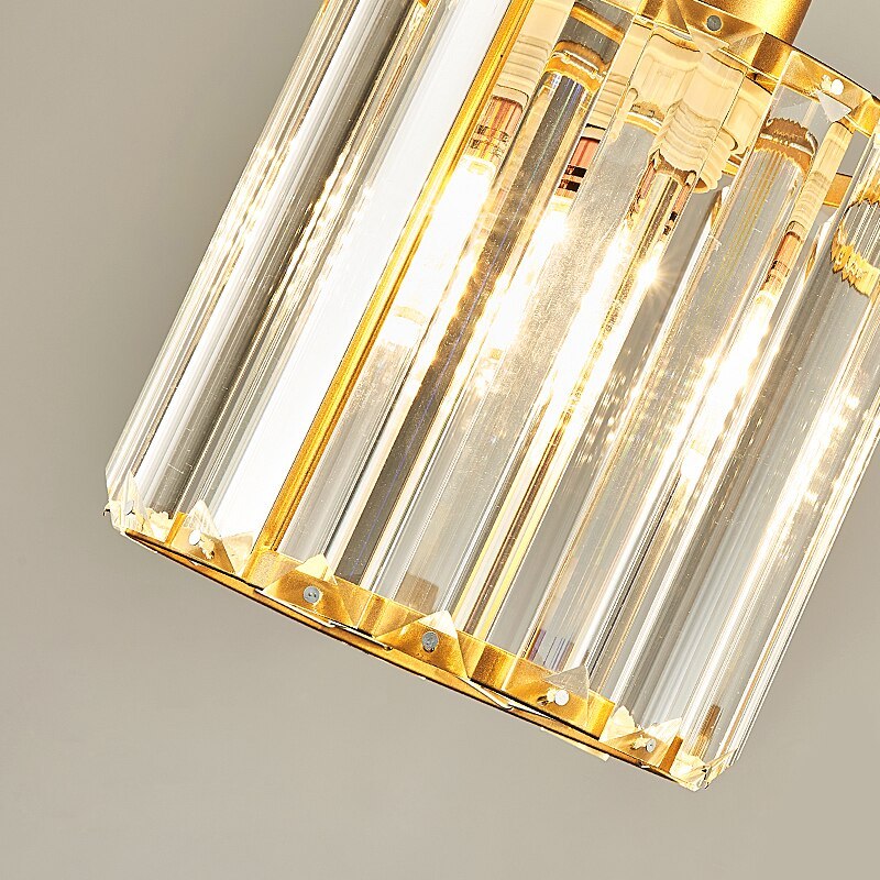 Cylindrical Glass Hanging Fixture with Metal Hardware for Dining Room & Bedroom | Thomler