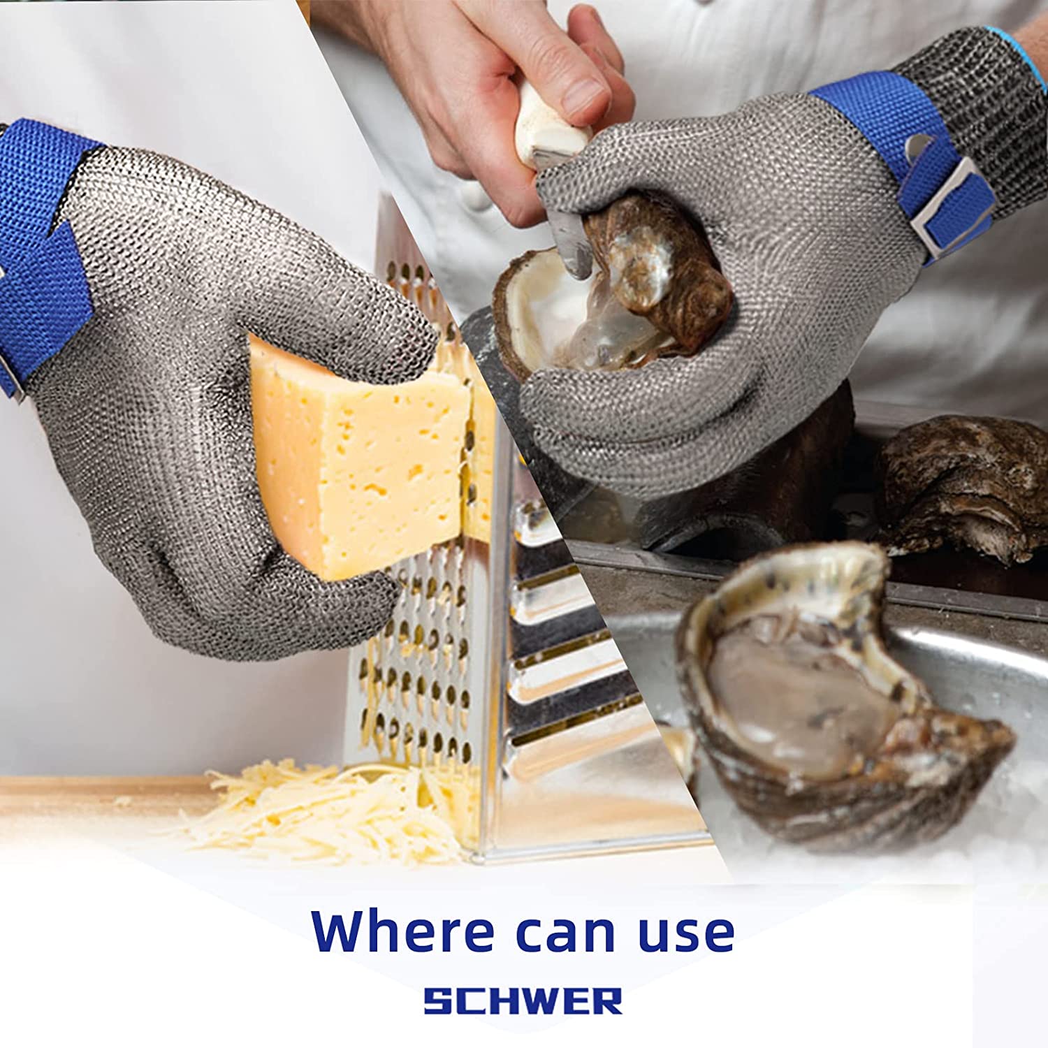 Cut-Resistant Stainless Steel Mesh Safety Glove for Kitchen, Oyster Shucking, Fishing & Food Prep | Thomler