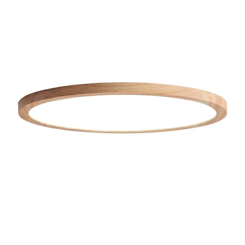 Round Wood Flush Mount Ceiling Light – Modern LED Fixture for Living Room, Bedroom & Kitchen | Thomler