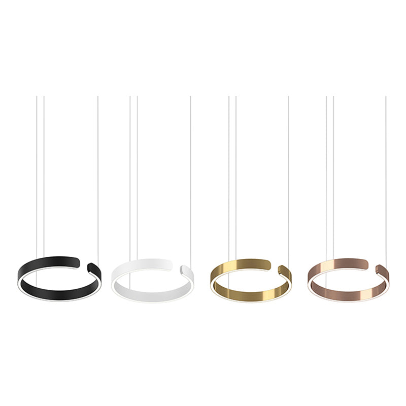 Pendant Light Aluminium Integrated LED 50.0 cm Adjustable Dining Room Living Room Hallway Ceiling Lamp Modern Minimalist Ring Design | Thomler