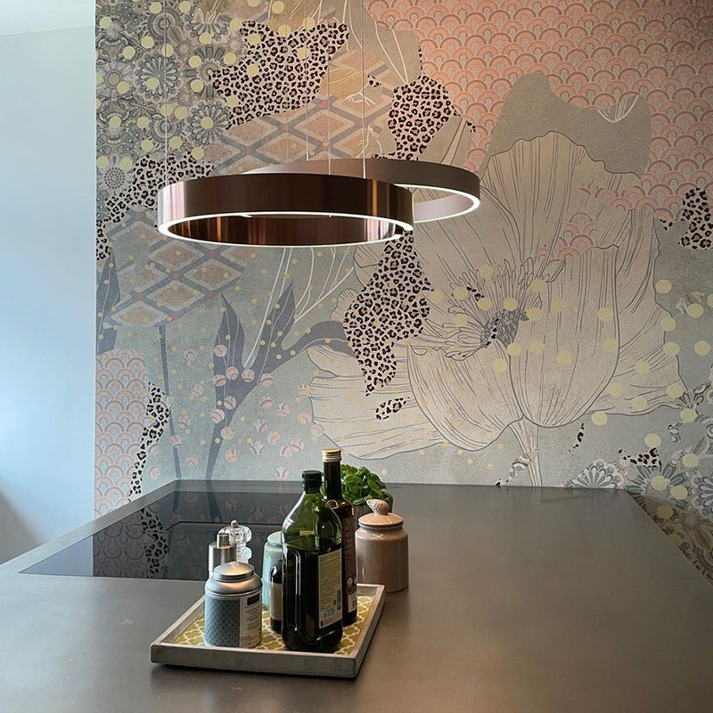 Pendant Light Aluminium Integrated LED 50.0 cm Adjustable Dining Room Living Room Hallway Ceiling Lamp Modern Minimalist Ring Design | Thomler