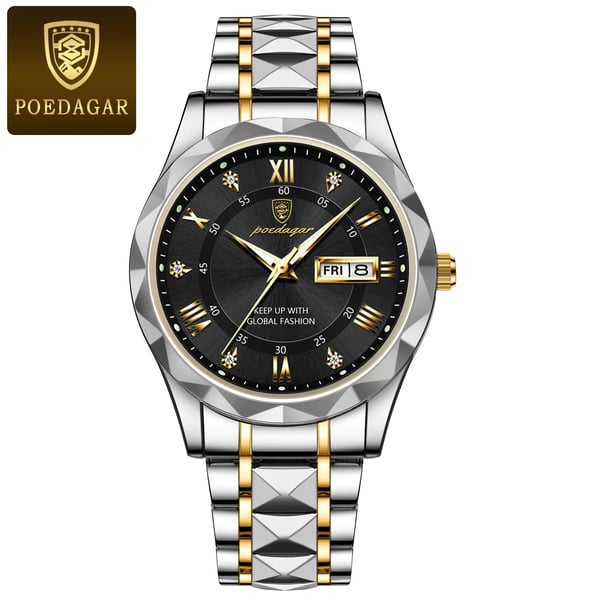 Men's Analog Quartz Watch with Luminous Hands, Date Window, and Stainless Steel Band for Business & Everyday Wear | Thomler