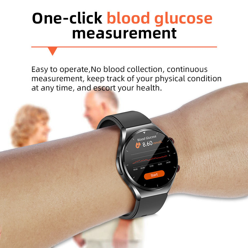Health Smartwatch with Blood Glucose Monitor ECG Heart Rate Tracker Blood Pressure Sensor for Fitness Wellness Daily Use Men Women | Thomler