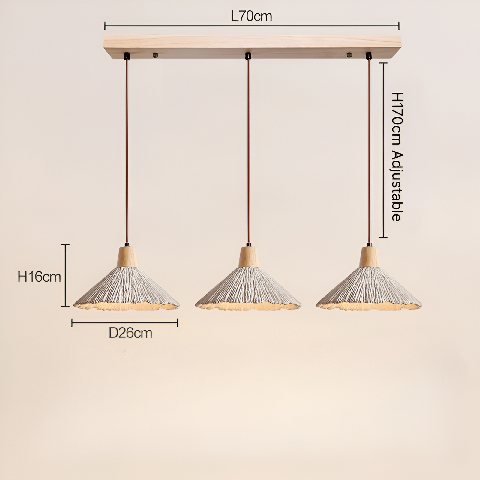 Pendant Light Cement 13.8 in Cream Dining Room Kitchen Island Hanging Ceiling Minimalist Wabi Sabi Rustic Fixture | Thomler