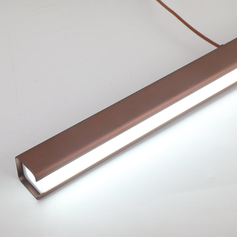 Sleek Overhead LED Bar Light Metal Frame Acrylic Diffuser Adjustable Height Dining Room Kitchen Island | Thomler