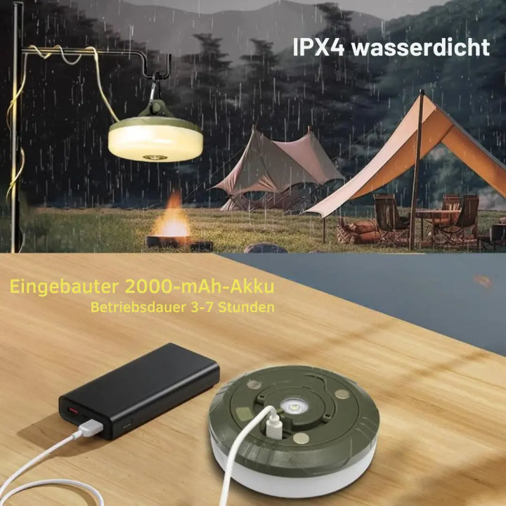 Camping Lamp ABS 11.6 cm Black Outdoor Lighting Lantern Flashlight RGB String Light Power Bank Rechargeable | Thomler