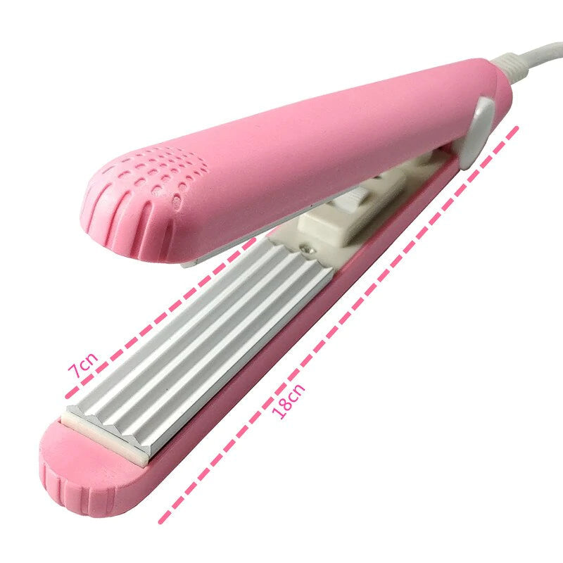 Compact Ceramic Hair Straightener & Curler 2-in-1 | 30-Second Heat-Up | Travel-Size Styling Iron with Tourmaline Plates for Smooth Curls | Thomler